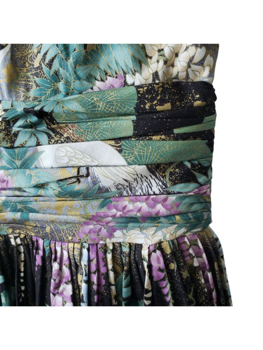 Tracy Feith Michelle Obama Black Purple Fit Flare Dress Wisteria Floral FLOTUS - Picture 12 of 16